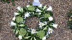 large white and green wreath