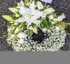 Gypsophila based wreath